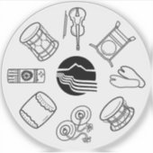 Portland Taiko Line Art Einzelaufkleber Aufkleber (Vorderseite)