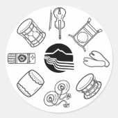 Portland Taiko Line Art Sticker Sheet (Vorderseite)