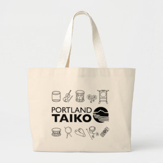 Portland Taiko Line Art Tote Bag Jumbo Stoffbeutel