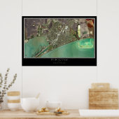 Portland Texas Satellite Poster Karte (Küche)