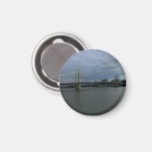 Portland Tilikum Crossing #1 Round Magnet (Vorderseite/Rückseite)