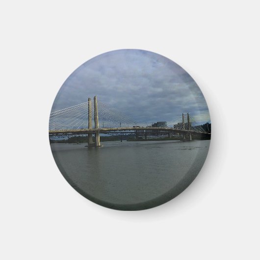 Portland Tilikum Crossing #1 Round Magnet (Vorne)
