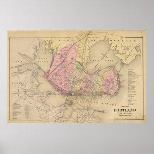 Portland & Umgebung, Maine Poster