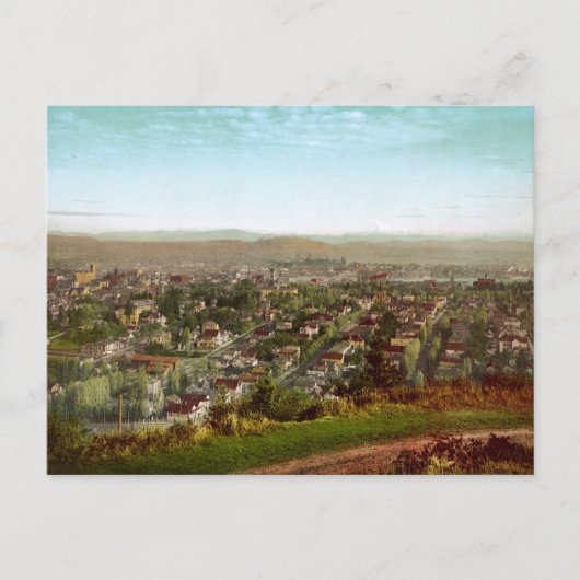 Portland und Monte Hood Oregon Postkarte (Vorderseite)