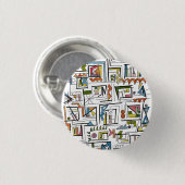 Portland-Verspielte abstrakte geometrische Kunst Button (Vorne & Hinten)