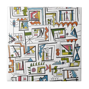 Portland-Verspielte abstrakte geometrische Kunst Fliese