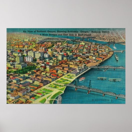 Portland von Air zeigt Brücken und Poster (Vorne)