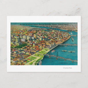 Portland von Air zeigt Brücken und Postkarte