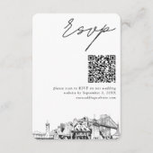 Portland Wedding RSVP QR Code Small Begleitkarte (Vorderseite)