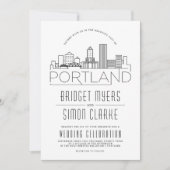 Portland Wedding | Stilisierte Skyline-Einladung Einladung (Vorderseite)