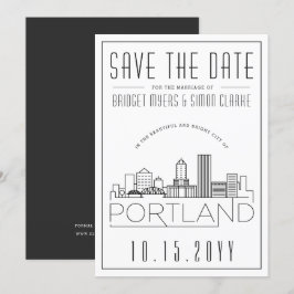 Portland Wedding | Stilisierte Skyline Save the Da Einladung