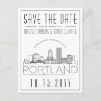 Portland Wedding | Stilisierte Skyline Save the Da
