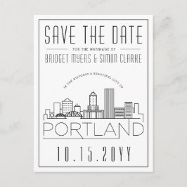 Portland Wedding | Stilisierte Skyline Save the Da Postkarte
