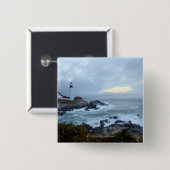 Portlandhauptleuchtturm am Sonnenaufgang Button (Vorne & Hinten)