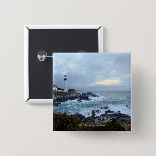 Portlandhauptleuchtturm am Sonnenaufgang Button (Vorne & Hinten)