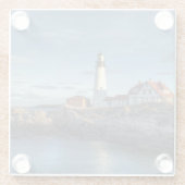 Portlandhauptleuchtturm Glasuntersetzer (Rückseite)