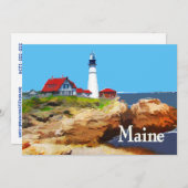 Portlandhauptleuchtturm Maine Einladung (Vorne/Hinten)