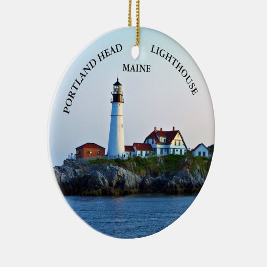 Portlandhauptleuchtturm, Maine-Verzierung Keramik Ornament (Rechts)