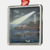 Portlandhauptleuchtturm nachts silbernes ornament (Links)
