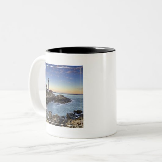 Portlandhauptleuchtturm Zweifarbige Tasse (Vorderseite Links)