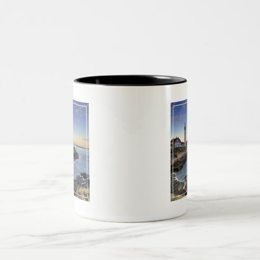 Portlandhauptleuchtturm Zweifarbige Tasse (Mittel)