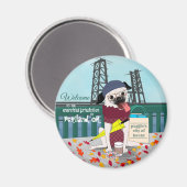 Portlandia-Mops: Anarchistisches Kompetenzmagnet Magnet (Vorderseite/Rückseite)