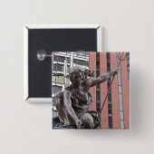 Portlandia statue, Portland, Oregon Button (Vorne & Hinten)