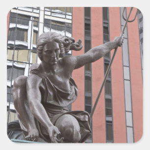 Portlandia Statue, Portland, Oregon Quadratischer Aufkleber