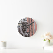 Portlandia statue, Portland, Oregon Runde Wanduhr (Zuhause)