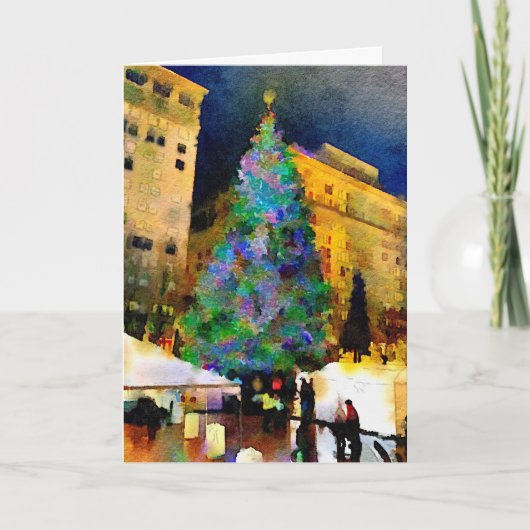 Portlandpionierquadrat an den Weihnachtskarten Feiertagskarte (Vorderseite)