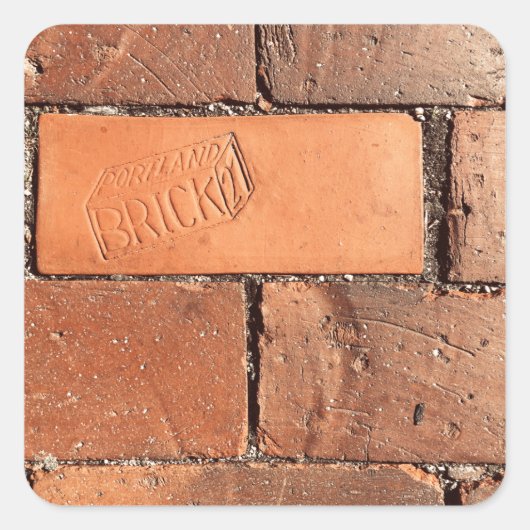 Portlandziegelweg Quadratischer Aufkleber (Vorderseite)