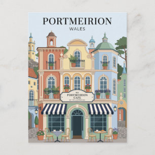Portmeirion Dorf Wales Postkarte