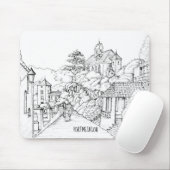Portmeirion North Wales Pen und Tintenzeichnung Mousepad (Mit Mouse)
