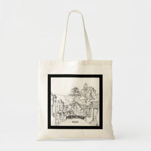Portmeirion North Wales Pen und Tintenzeichnung Tragetasche