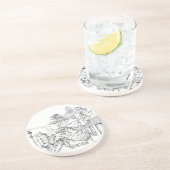 Portmeirion North Wales Pen und Tintenzeichnung Untersetzer (Seite)