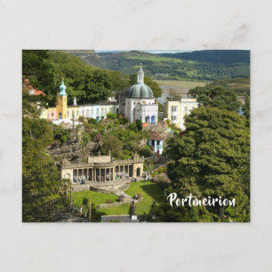 Portmeirion North Wales Touristendorf Szene Postkarte