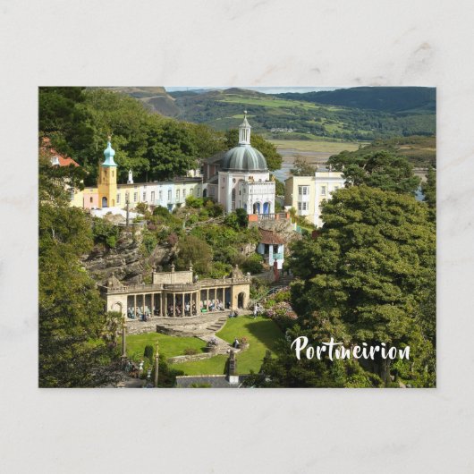 Portmeirion North Wales Touristendorf Szene Postkarte (Vorderseite)