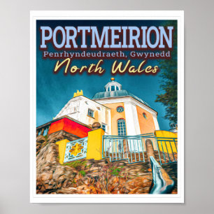 PORTMEIRION - PENRHYNDEUDRAETH GWYNEDD NORTH WALES POSTER