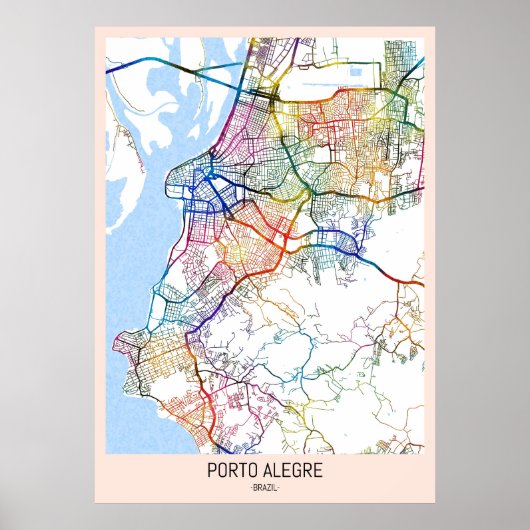 Porto Alegre Brasilien City Map Poster (Vorne)