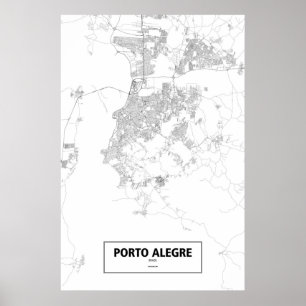 Porto Alegre, Brasilien (Schwarzes auf Weiß) Poster