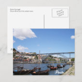 Porto am Fluss Douro Postkarte (Vorne/Hinten)