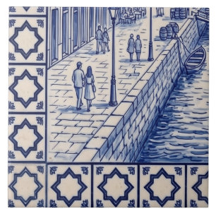 Porto Azulejo-Muralfliese 5 von 6 unten links Fliese