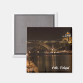 Porto bei Nacht Magnet (Vorderseite/Rückseite)