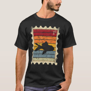 Porto-Briefmarke mit einem Sonnenuntergang T-Shirt