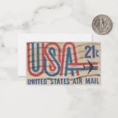 Porto-Briefmarke von ungebundenen Staaten Mitteilungskarte (Vorderseite/Rückseite Beispiel)