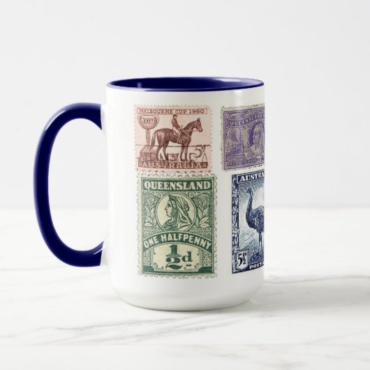 Porto-Briefmarken-Tasse Queenslands, Australien Tasse (Links)