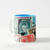 Porto-Briefmarken-Tasse Zweifarbige Tasse (Vorderseite Links)