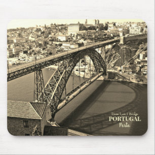 Porto-Brücke über den Douro-Fluss, Portugal, Sepia Mousepad