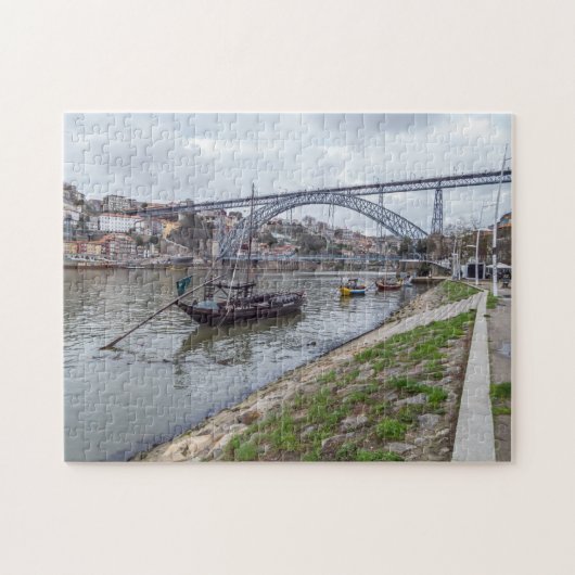Porto-Brücke und Boot-Puzzle Puzzle (Horizontal)