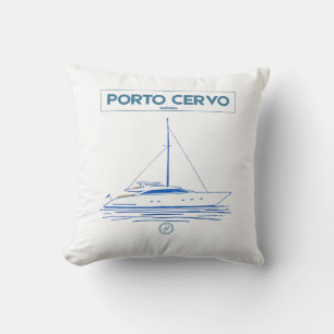 Porto Cervo Luxusyacht Kabinen Baumwolle Navy Kissen